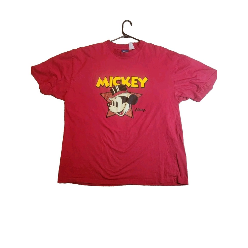 Vintage Disney T Shirt Mickey Mouse Mens Size 2XL Red